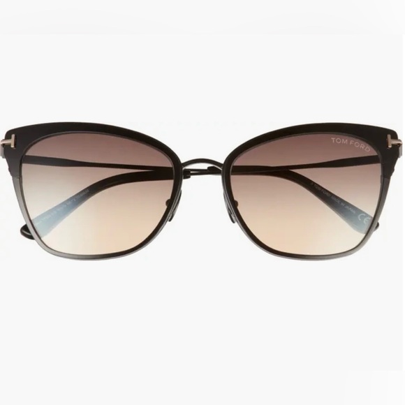 Tom Ford Accessories - TOM FORD BLACK ROSE GOLD Faryn 56mm Gradient Cat Eye Sunglasses